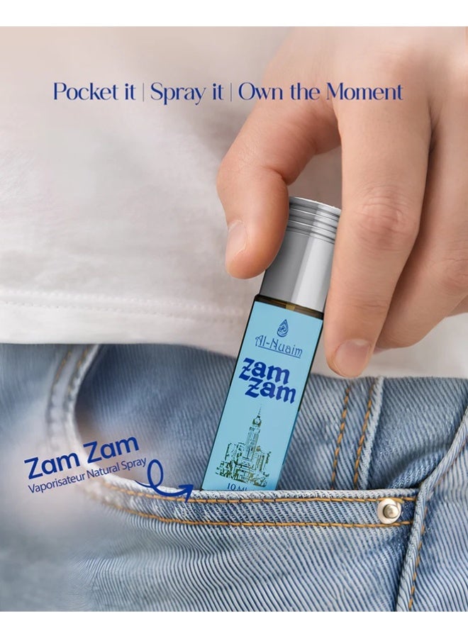 Al Nuaim Zam Zam Eau de Parfum Spray Unisex 10ml | Long Lasting Fresh Clean Spiritual Inspired Fragrance Mini Perfume | Elegant Arabic Scent for Men & Women | Travel Size Pocket Vaporisateur Daily Wear - Image 4