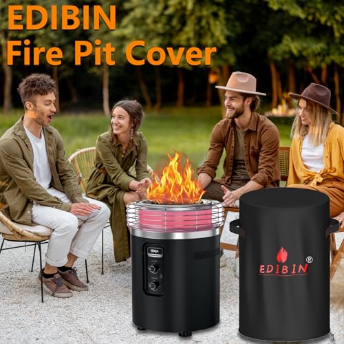 EDIBIN Fire Pit Cover for Ninja Fireside360Compatible with Ninja Fireside360 Fire Pit 600D Oxford with PVCWaterproof Cover for Outdoor Heater FirePit - Image 3