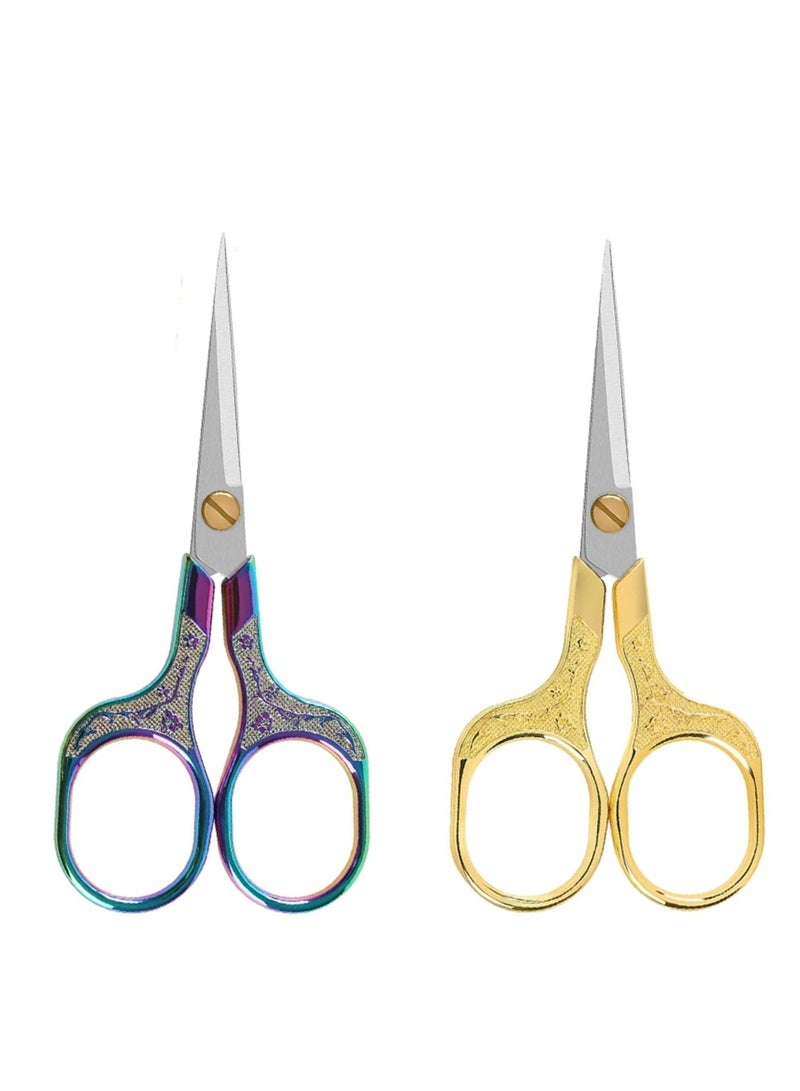 Suntown Embroidery Precision Scissors 5 Inch Vintage Scissors  Ultra Sharp Blade Shears Scotch Small Crafts Scissors for Multi Purpose  for Embroidery Sewing Art Work Craft DIY Daily Use 2 Pack - Image 1