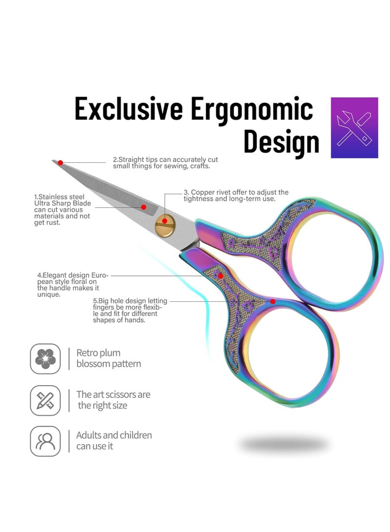 Suntown Embroidery Precision Scissors 5 Inch Vintage Scissors  Ultra Sharp Blade Shears Scotch Small Crafts Scissors for Multi Purpose  for Embroidery Sewing Art Work Craft DIY Daily Use 2 Pack - Image 4