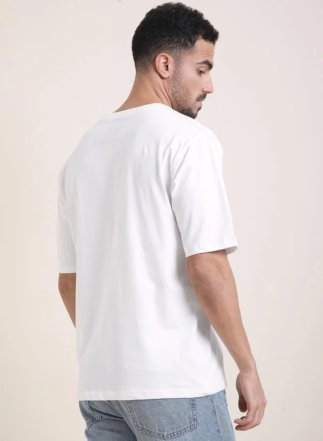 Difference of Opinion Men Oversized Embroidery Detail T-Shirt