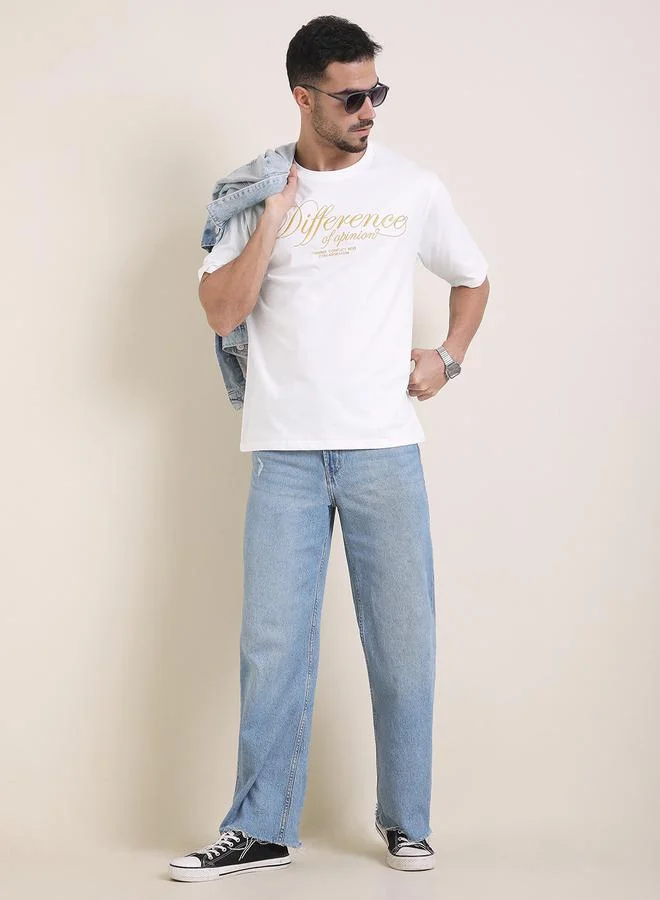 Difference of Opinion Men Oversized Embroidery Detail T-Shirt