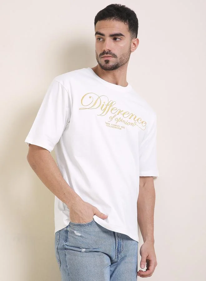 Difference of Opinion Men Oversized Embroidery Detail T-Shirt