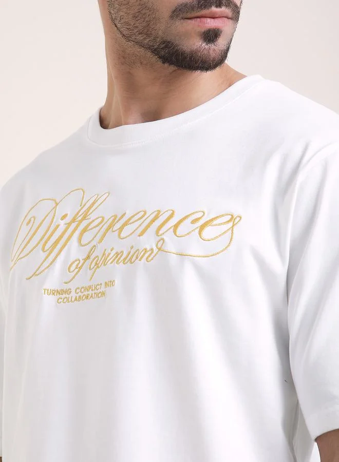Difference of Opinion Men Oversized Embroidery Detail T-Shirt