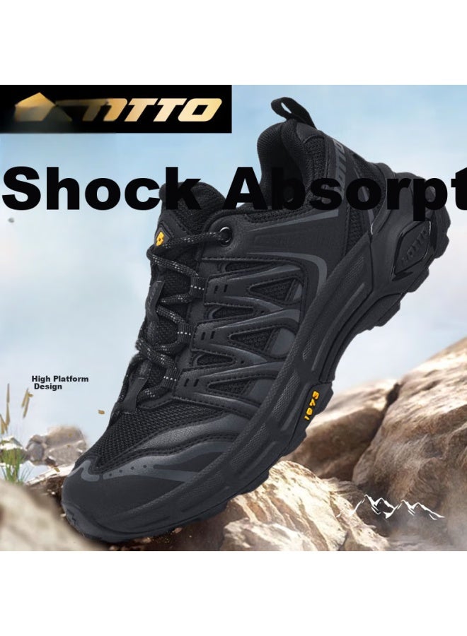 Lotto Women's Running Shoes, Couples' Outdoor Hiking And Mountaineering Shoes, Trail Shock-absorbing Non-slip Sports Shoes For Women 5939 Black Size 37 - Image 1