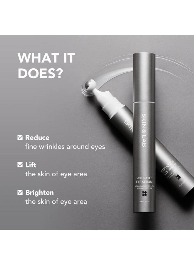 سكين & لاب سكين ساينس سوليشن [الجلد والمختبر] مصل باكوتشيول للعين مع رولون الكافيين، مصل كوري تحت العين، مضاد للشيخوخة، العناية بالتجاعيد للخطوط الدقيقة، نباتي، لم يتم الإساءة إلى الحيوانات لتصنيعه، 0.5 أونصة سائلة. أوز - Image 2
