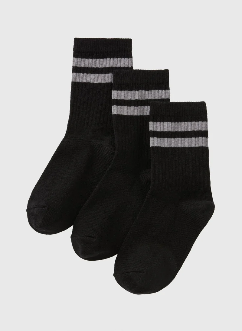 Matalan 3 Pack Boys Black Sports Socks