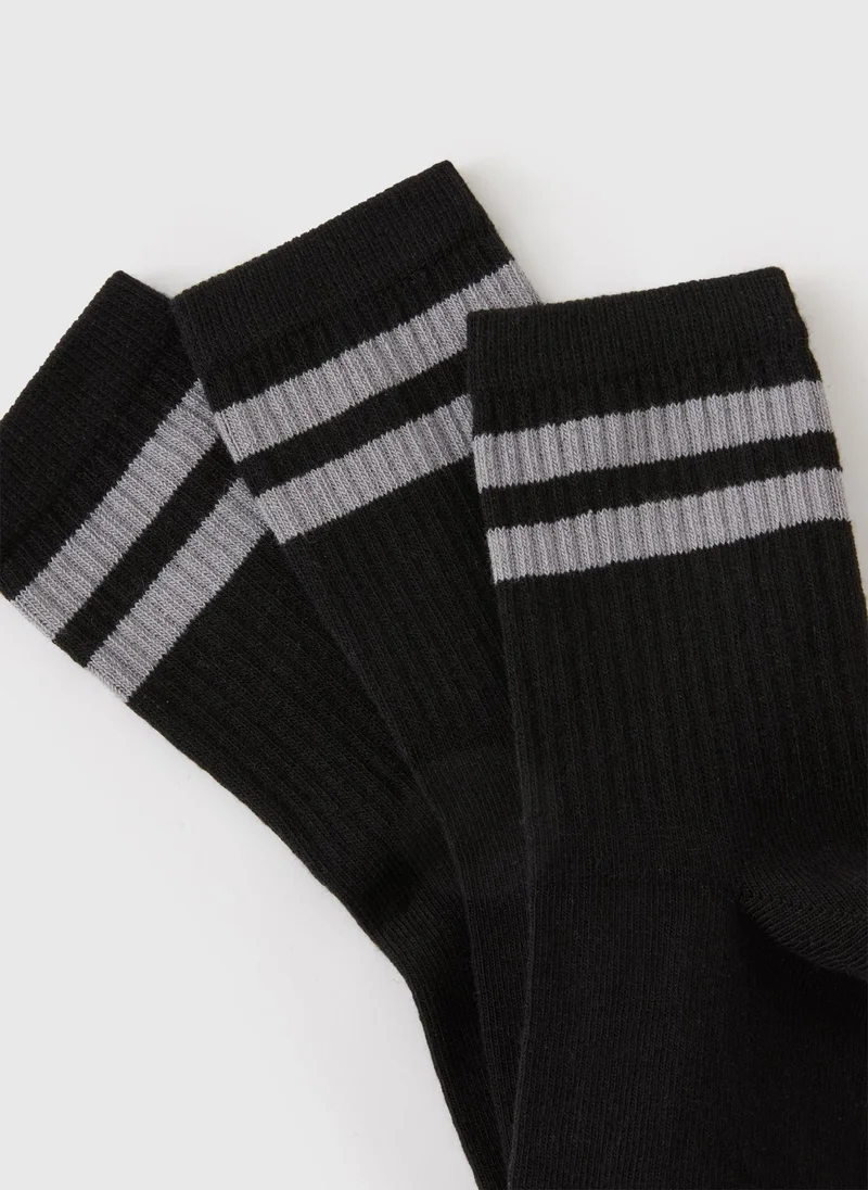 Matalan 3 Pack Boys Black Sports Socks