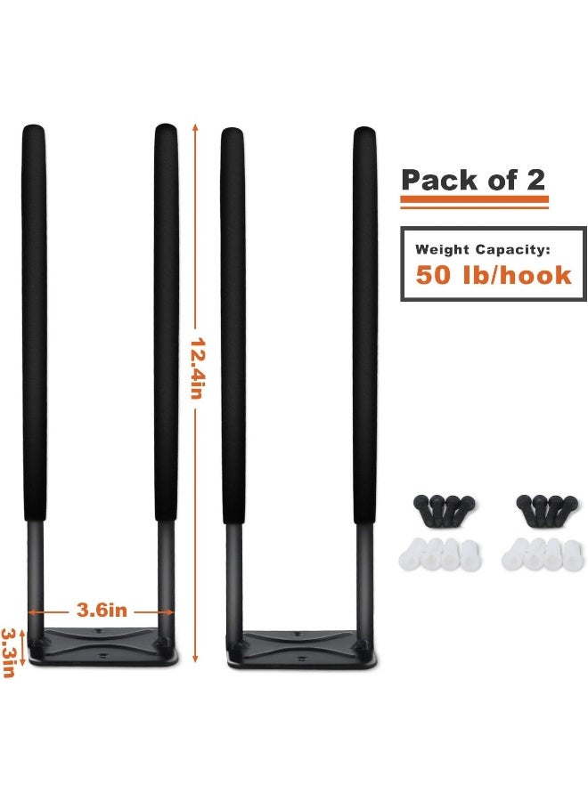 Wallmaster Wall Mount Garage Hooks, 2Pcs Heavy Duty Long Utility Storage Hooks for Hanging Tire, Chair, Ladder, Garden Tools, Strollers and More - Image 3