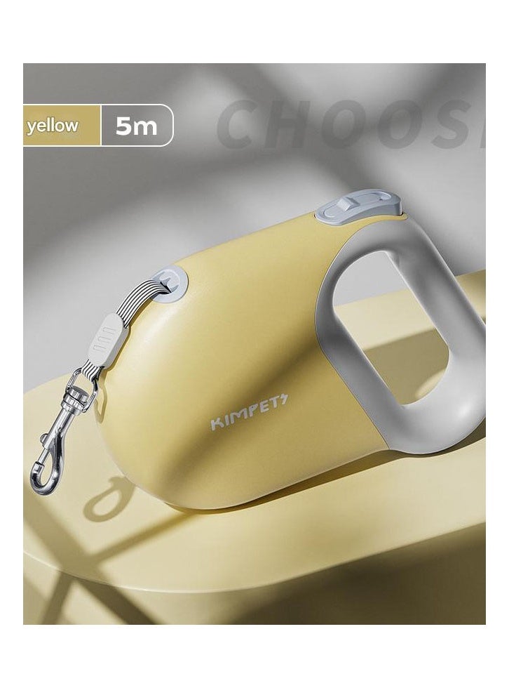 ZCM-HAPPY Pet Leash for Dogs Reflective Tangle Free Comfortable Handle and Durable Nylon Design Retractable Yellow 5M Specifications (L*W): 5M - Image 5