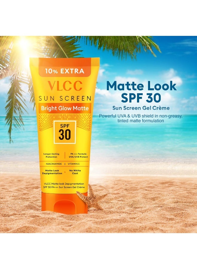 VLCC Matte Look Sunscreen Gel Creme SPF 30 100g | Broad Spectrum UV Protection | Oil-Free, Non-Greasy & Matte Finish - Image 4