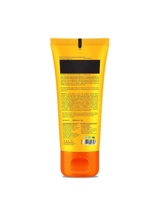 VLCC Matte Look Sunscreen Gel Creme SPF 30 100g | Broad Spectrum UV Protection | Oil-Free, Non-Greasy & Matte Finish - Image 2