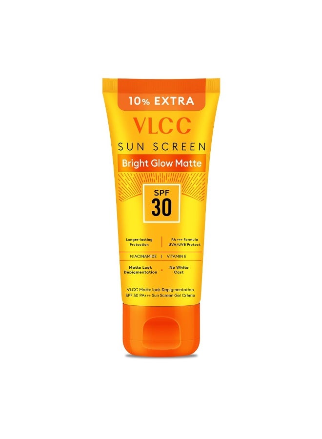 VLCC Matte Look Sunscreen Gel Creme SPF 30 100g | Broad Spectrum UV Protection | Oil-Free, Non-Greasy & Matte Finish - Image 1
