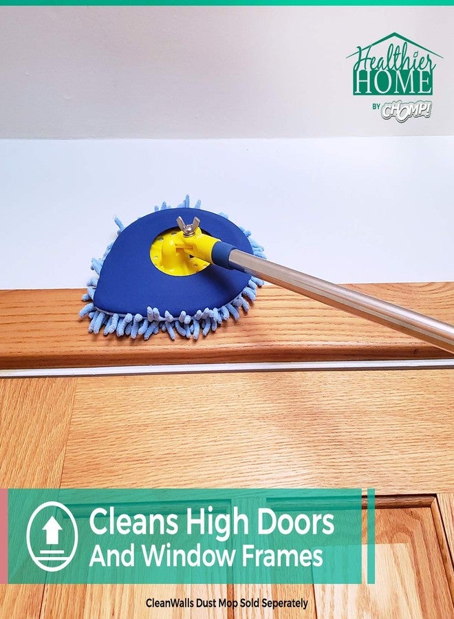 CHOMP! Microfiber Mop Refill Pack: 5 Minute CleanWalls 2-pak Giant Noodle Blue Duster Reusable Washable, Window/Door Frame Cleaner and Baseboard Dusts - Dry Dusting Pads - Image 4
