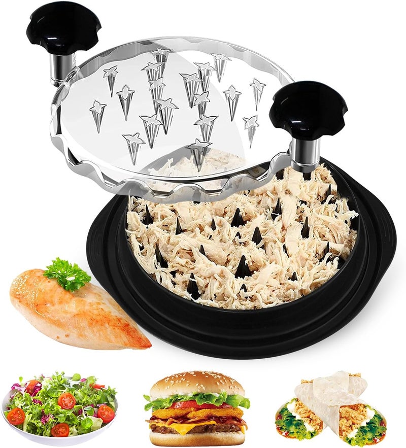 VITOLER Pro Chicken Shredder Tool, 10’’8 Chicken Breast Shredder Tool Twist,Chicken Grinder withTransparent Lid,Ergonomic Handle,Non-Slip,Meat Shredder for Shredding Chicken Breast, Pork and Beef - Image 1