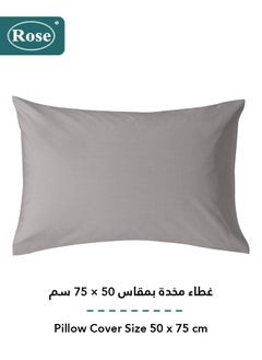 Rose Rose Luxurious Plain Fitted Sheet with Deep Pockets and Pillow Case, Bed Sheet 2-Pieces Set, Soft & Cozy Microfiber Breathable and Cooling, Extra Twin Size 120x200+38 cm, Light Grey  - Image 4