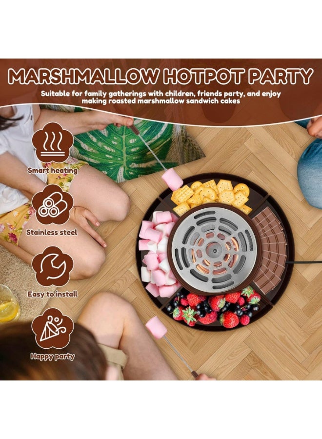 2-in-1 Chocolate Fondue Set, Marshmallow Toasting Kit, Adjustable Temperature, Overheating Protection, for Birthday Par - Image 2