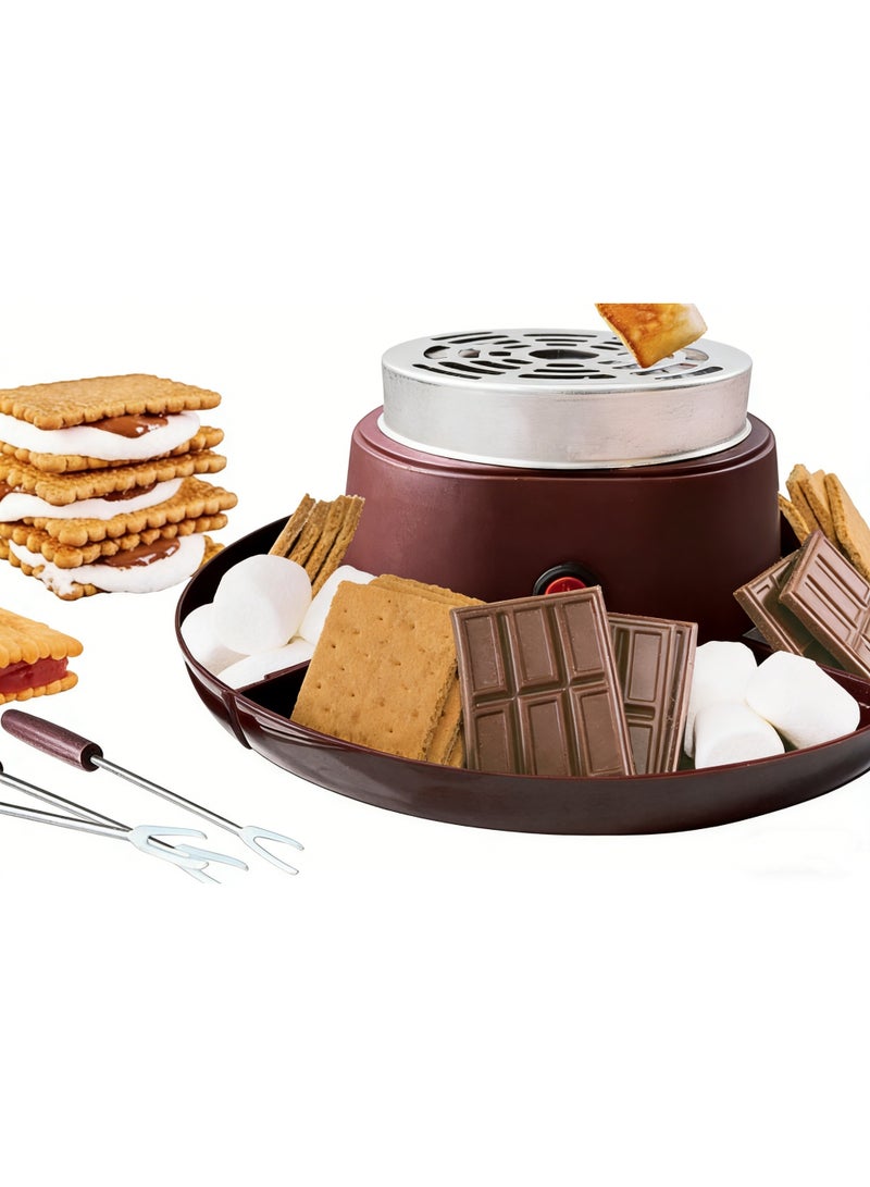 2-in-1 Chocolate Fondue Set, Marshmallow Toasting Kit, Adjustable Temperature, Overheating Protection, for Birthday Par - Image 1