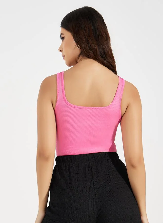 Take Two Rib Square Neck Basic Bodysuit