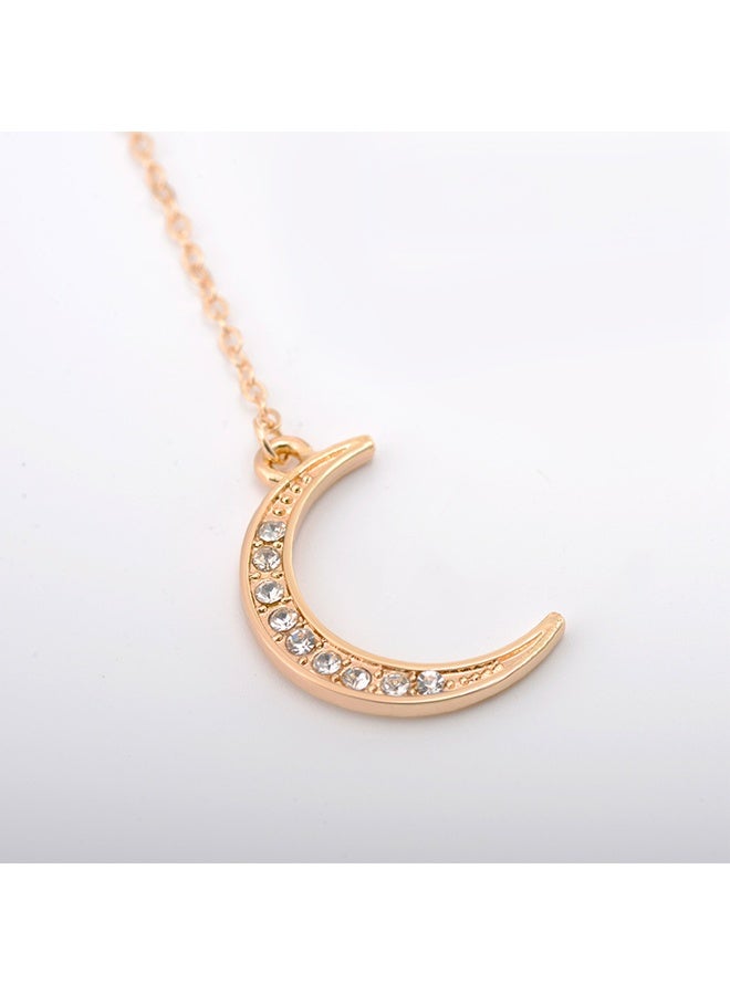 Gold Plated Moon Teardrop Charm Women's Choker Necklace - Image 4