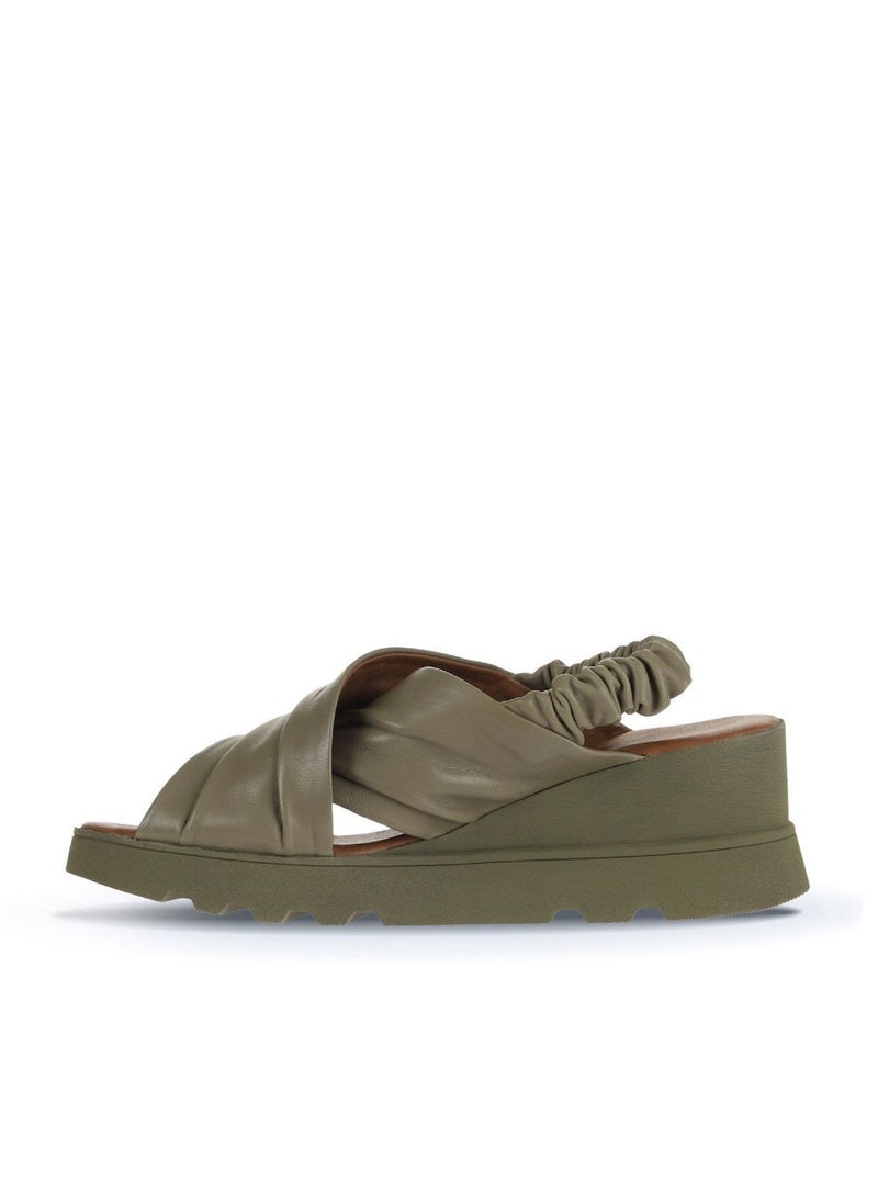 BUENO Women's Wedge Sandals – Criss-Cross Slip-On Design with Elastic Backstrap and Cushioned Sole for Effortless Comfort