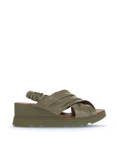 BUENO Women's Wedge Sandals – Criss-Cross Slip-On Design with Elastic Backstrap and Cushioned Sole for Effortless Comfort