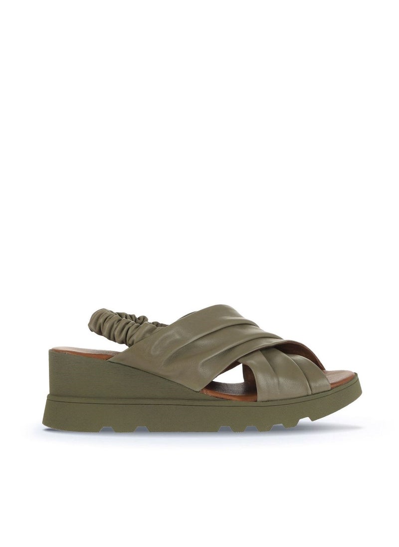 BUENO Women's Wedge Sandals – Criss-Cross Slip-On Design with Elastic Backstrap and Cushioned Sole for Effortless Comfort