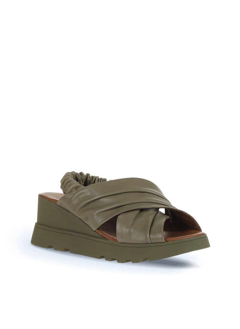 BUENO Women's Wedge Sandals – Criss-Cross Slip-On Design with Elastic Backstrap and Cushioned Sole for Effortless Comfort