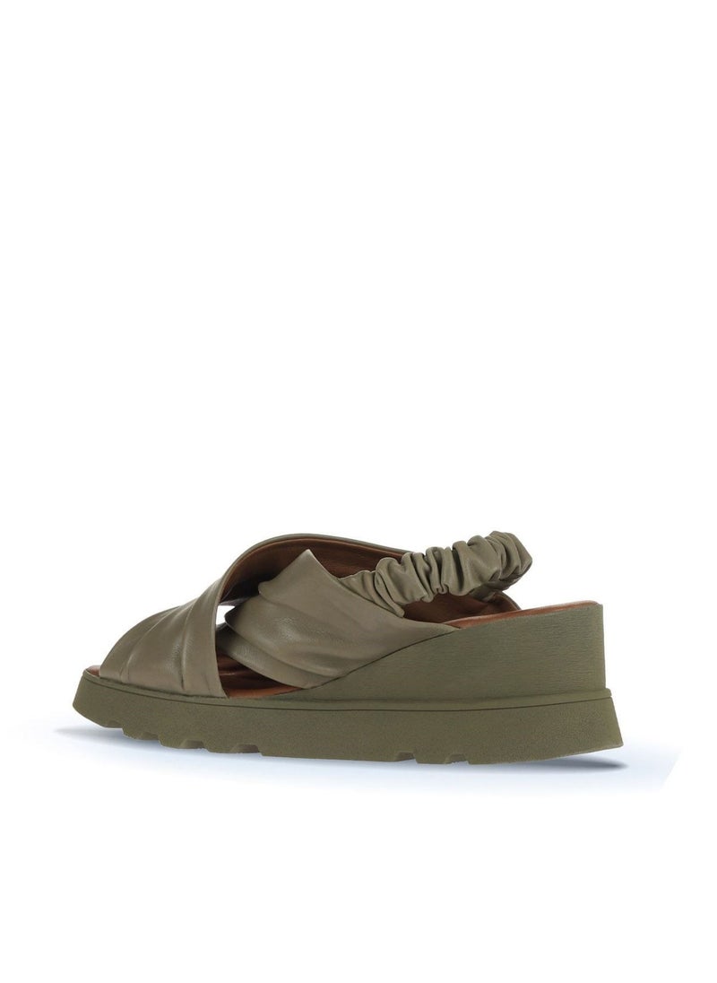 BUENO Women's Wedge Sandals – Criss-Cross Slip-On Design with Elastic Backstrap and Cushioned Sole for Effortless Comfort