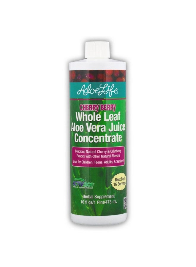 Aloe Life Whole Leaf Aloe Vera Juice Concentrate Soothing Relief For Indigestion Antioxidant Catalyst Supports Energy & Wellness Certified Organic Aloe Leaves Glutenfree (Cherry Berry 16 Oz) - Image 2