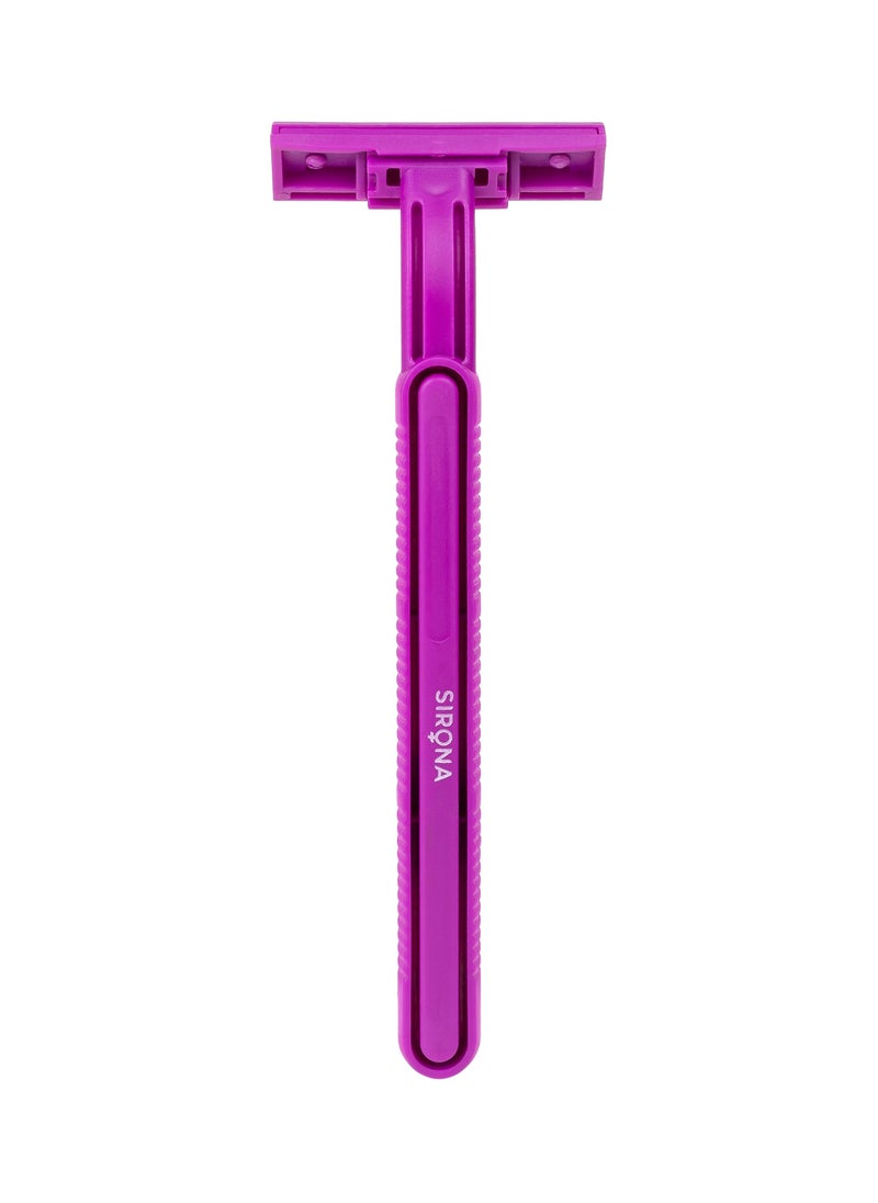 Sirona - Sirona Disposable Hair Removal Razor for Women - 5 Razors | with Aloe Boost for Arms, Legs and Bikini Line - 2 Blade Shaving Women Razor (Disposable Razor, 10 Razors) - Image 1