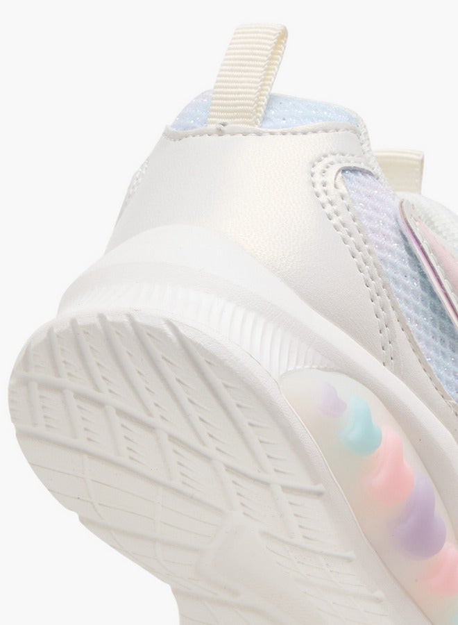 JUNIORS Girls Panelled Light-Up Sneakers with Hook and Loop Closure  - Image 4