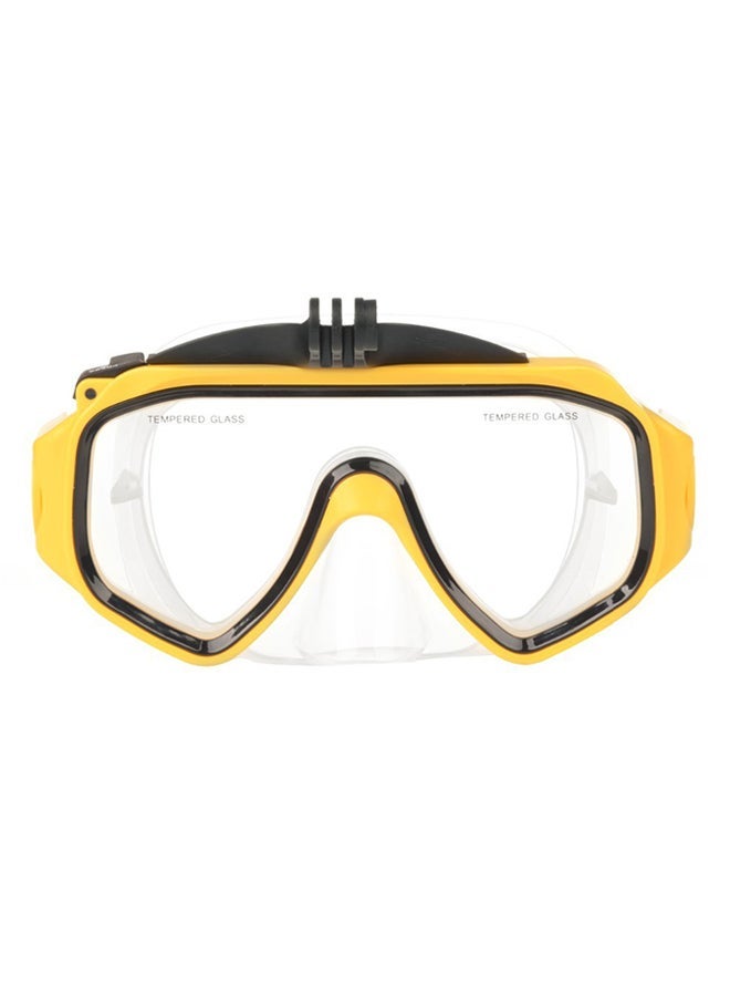 NIBEMINENT Scuba Diving Snorkel Mask With Adapter Yellow - Image 1