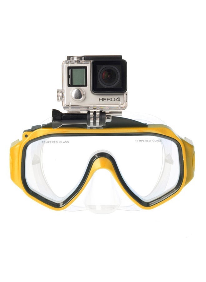 NIBEMINENT Scuba Diving Snorkel Mask With Adapter Yellow - Image 3