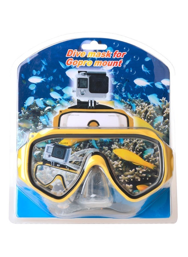 NIBEMINENT Scuba Diving Snorkel Mask With Adapter Yellow - Image 2