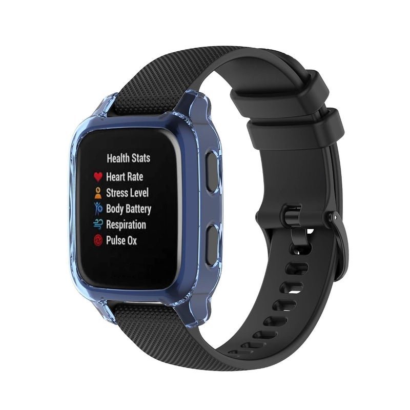 متوافق مع غطاء حماية الشاشة المصنوع من مادة TPU الناعمة الممتازة لساعة Garmin Venu Sq الذكية (أزرق) - Image 1