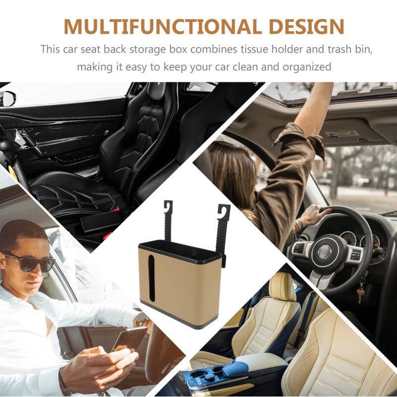 Car Seat Back Organizer With Tissue Box Trash Bin Multifunctional Storage For Family Travel - Image 4