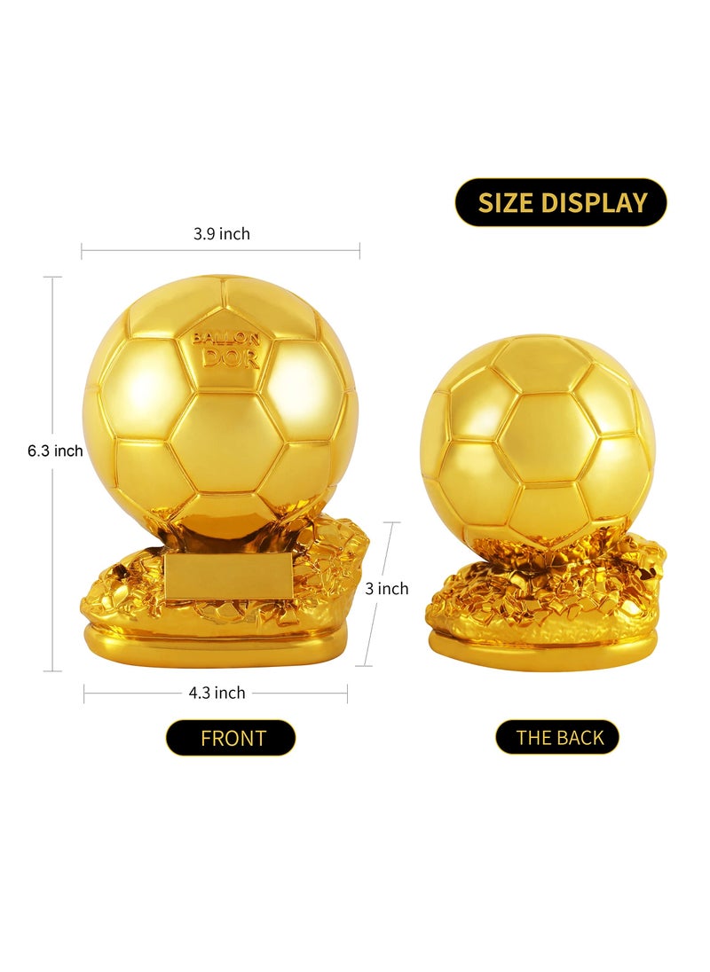 Generic - Ballon d'Or Trophy Football Golden Best Soccer Resin Replica with Electroplating Process for Office Decorations Fans Gifts and Birthday Gift - Image 1