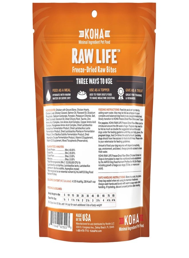KOHA Raw Life Freeze-Dried Raw Bites Chicken for Dogs, High Protein Meal, Bites, and Treat for Picky Eaters, 14oz Bag - Image 2