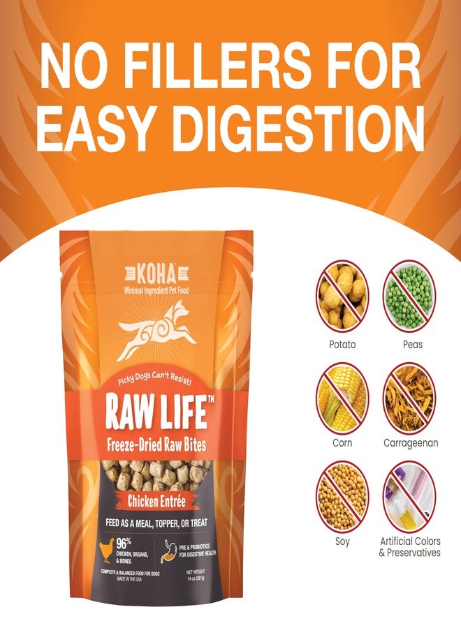 KOHA Raw Life Freeze-Dried Raw Bites Chicken for Dogs, High Protein Meal, Bites, and Treat for Picky Eaters, 14oz Bag - Image 5