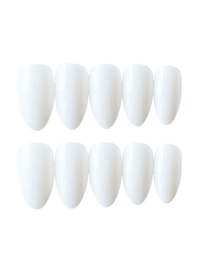 NIBEMINENT Pack Of 24 Pointed Toe Artificial Nails White - Image 1