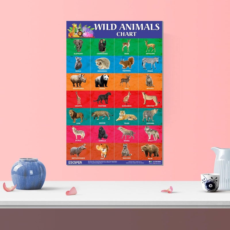 ESCAPER Wild Animals Educational Charts for Kids, Charts for Kids Learning (11.5 x 17.5 inches), Kids Study Material, Kids Learning Books, Educational Posters - Image 5