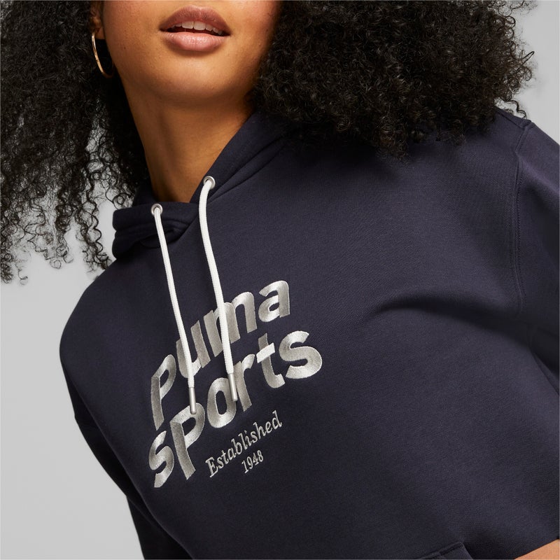 PUMA Team Womens Blue Hoodie - Image 4
