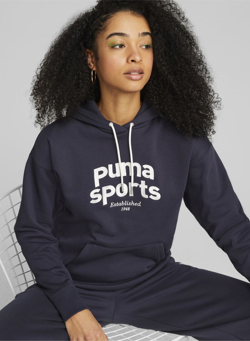 PUMA Team Womens Blue Hoodie - Image 1