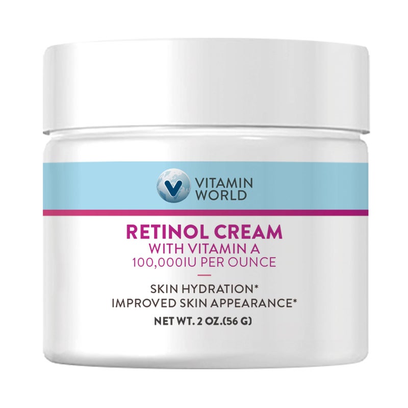 Vitamin World Retinol Cream 100,000 IU 2 oz., Gentle Retinol Night Cream for Face with Retinyl Palmitate & Dual Vitamin E & Coconut Oil, Face Moisturizer, Anti-Aging Wrinkle Cream - Image 1