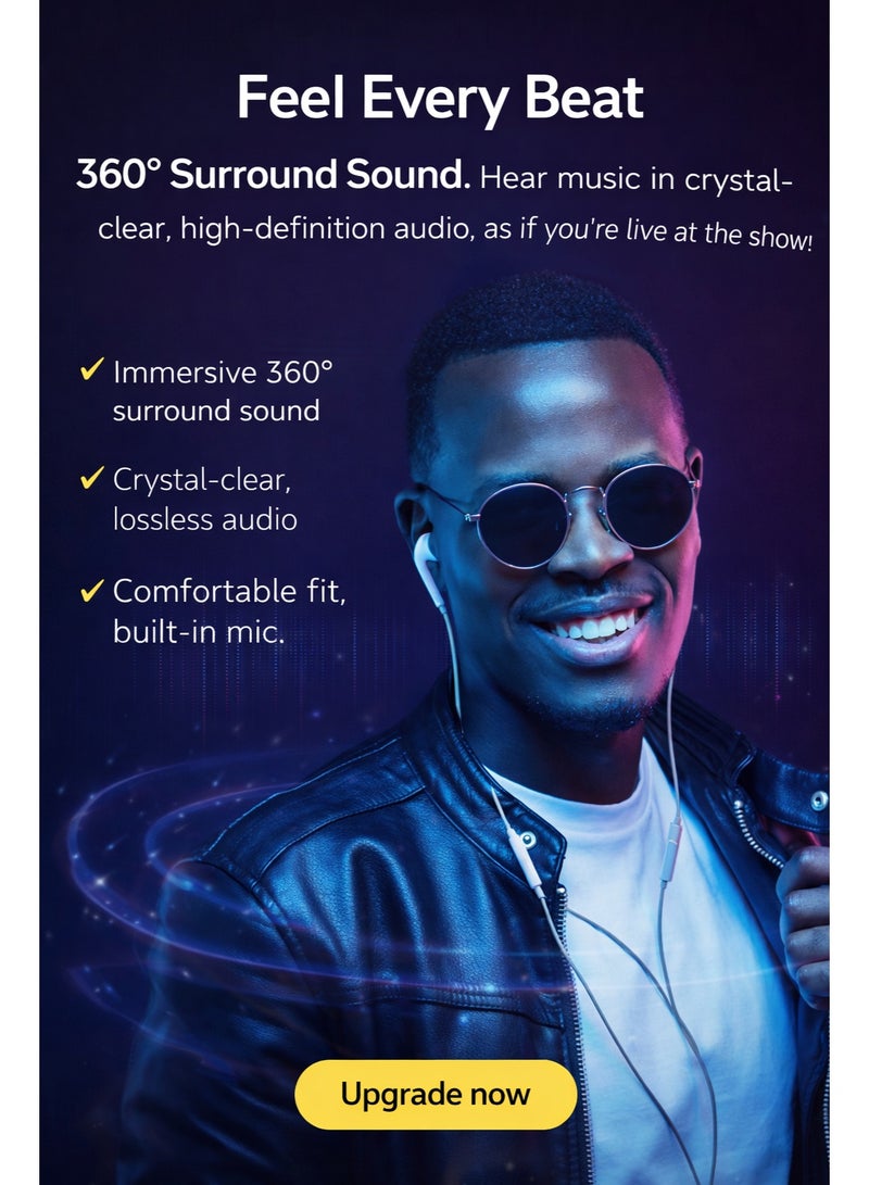 Headphones, Earphones Wired Stereo Sound, Compatible with IOS 14/13/12/SE/11/XR/XS/X/7/7 Plus/8/8Plus - Image 4