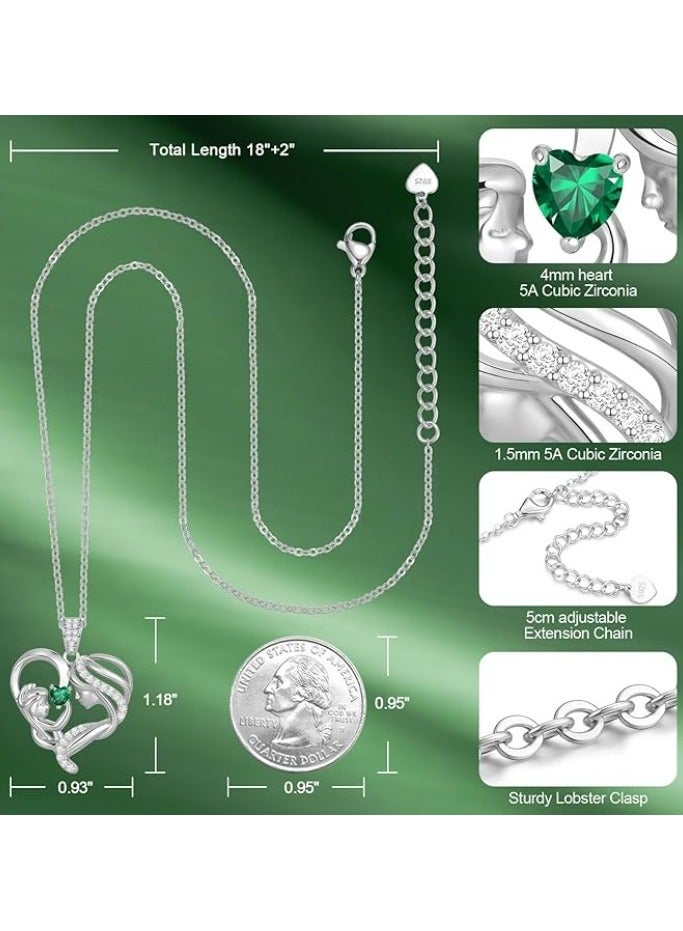 زيفيل الأم والطفل الحب القلب قلادة قلادة، هدية عيد الأم، 925 الفضة الاسترليني قلادة جوهرة للنساء، عيد الأم عيد الحب، الذكرى السنوية، عيد ميلاد، هدايا المجوهرات للأم، المرأة، زوجة الجدة... - Image 5