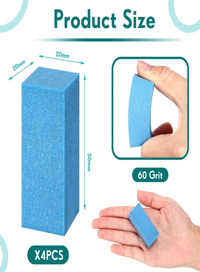 باتيير، 4 قطع من حجر الصمغ الناعم، كتلة طحن مطاطية كاشطة للتزلج على الجليد، لإزالة الصدأ والنتوءات، 50 × 20 × 20 مم (نمط 60 حبيبة) - Image 2