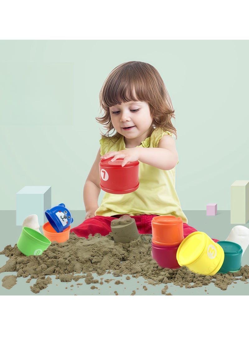 Generic - 10Pcs Stacking Cups Set, Baby Stacking Cup for Toddler 1-3, Children's Stacking Tower Toy Bath Toy Sand Toy Cup, Educational Montessori Gift for Boys and Girls - Image 1