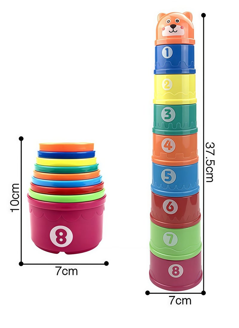 Generic - 10Pcs Stacking Cups Set, Baby Stacking Cup for Toddler 1-3, Children's Stacking Tower Toy Bath Toy Sand Toy Cup, Educational Montessori Gift for Boys and Girls - Image 1